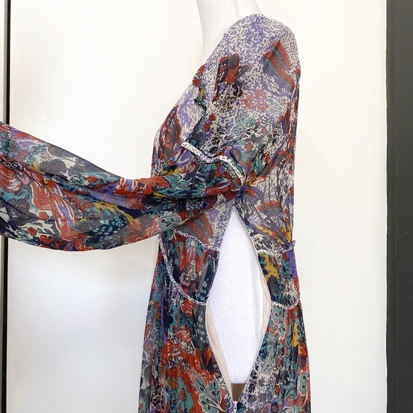 Maeve by Anthropologie Annabella Bohemian Chiffon Maxi Dress - 8 - Picture 5 of 9
